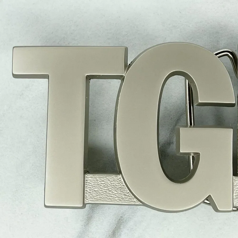 Silver Tone TGIF Thank God Its Friday Novelty Belt Buckle Fun ✨